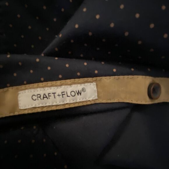 CraftFlow Button Up boys dress Long Sleeve Black Dots front Pockets Cotton size7 - Picture 8 of 14